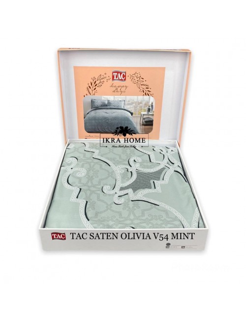 TAC SATEN OLIVIA V54 MINT / Tac 2- сп Евро Постельное бельё из сатина